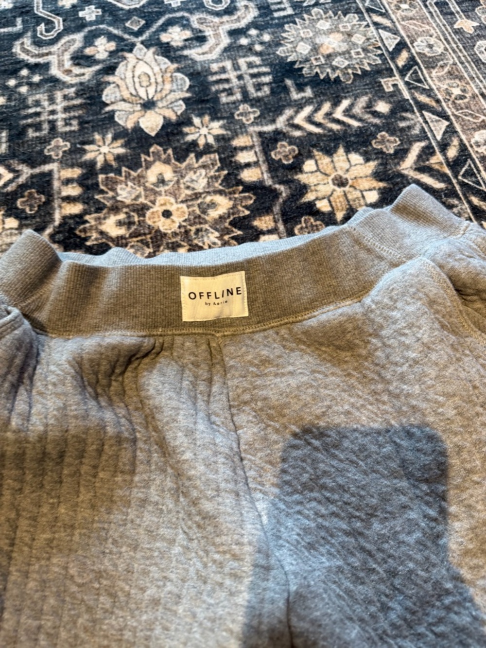 OFFLINE Ribbed Knit Wide-Leg Joggers - Gray - Picture 3 of 5